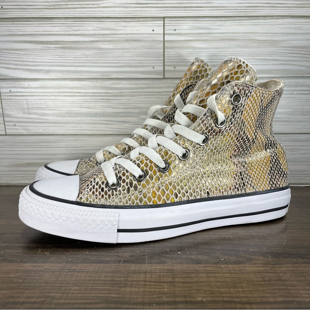 Converse Chuck Taylor All Star High SnakeSkin Women’s Yellow Shoes - Women’s 6 - Picture 2 of 9